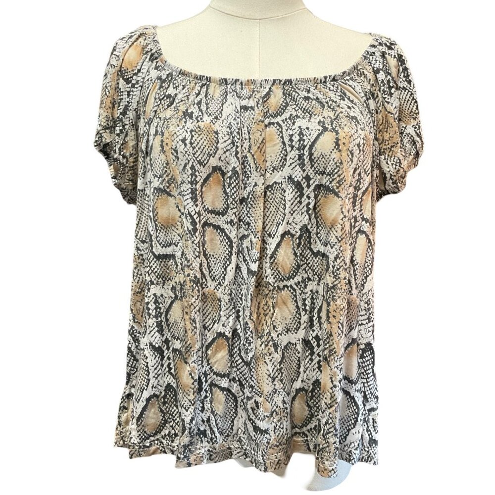 🏷 [30% 2+] Snake Print Peasant Top